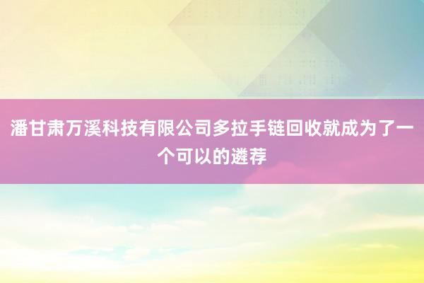 潘甘肃万溪科技有限公司多拉手链回收就成为了一个可以的遴荐
